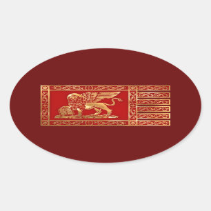 Venetian Flag Oval Sticker