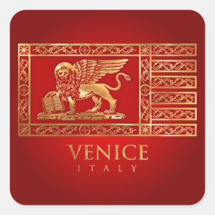 Venetian Flag Square Sticker
