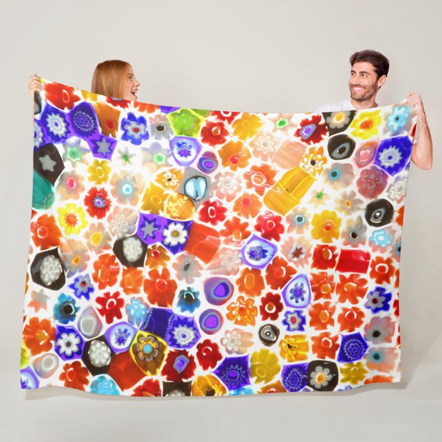VENETIAN FLORA GLASS FLEECE BLANKET (In Situ)