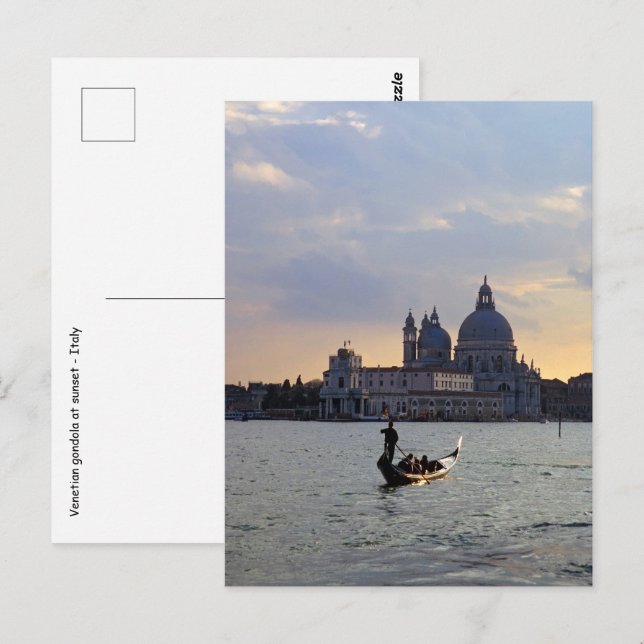 Venetian gondola at sunset - Italy Postcard (Front/Back)