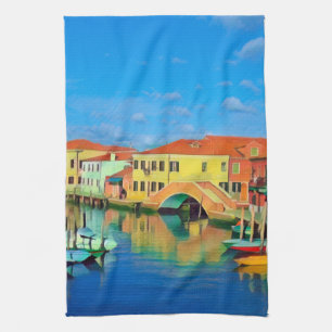 Venetian Lagoon - MURANO - panorama Tea Towel