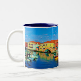 Venetian Lagoon - MURANO - panorama Two-Tone Coffee Mug