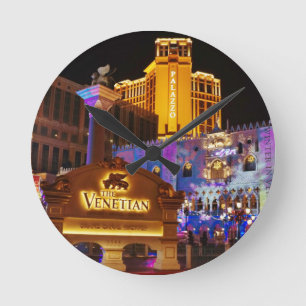 Venetian Las Vegas Decorative Evening Lights Round Clock