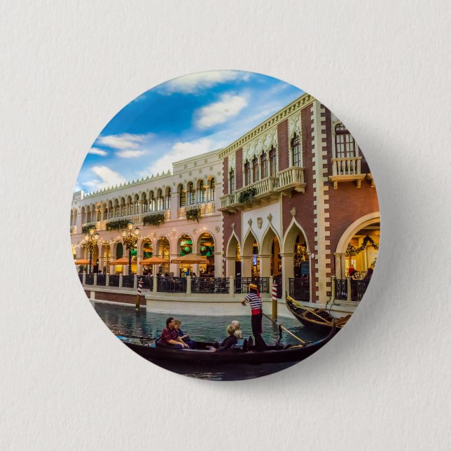 Venetian Las Vegas Gondola Canal Architecture 6 Cm Round Badge (Front)