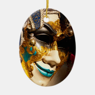 Venetian Mask Ceramic Tree Decoration