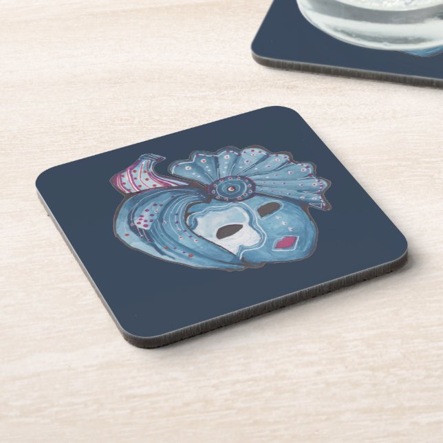 Venetian mask coaster (Left Side)