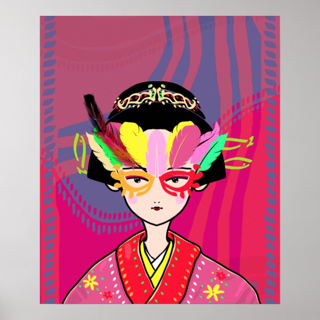 Venetian Mask Geisha Poster (Front)