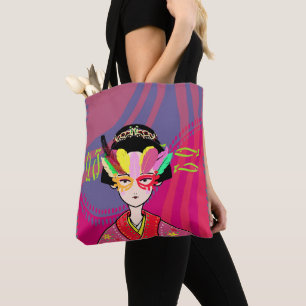 Venetian Mask Geisha Tote Bag