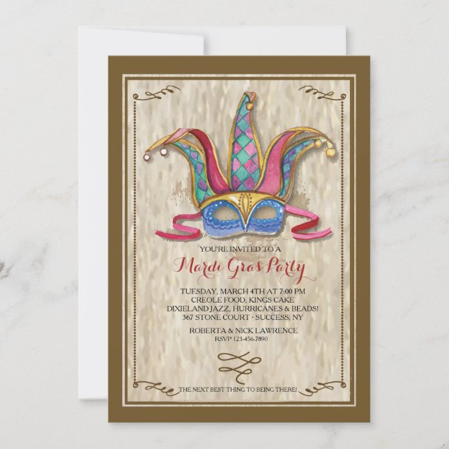 Venetian Mask Invitation (Front)