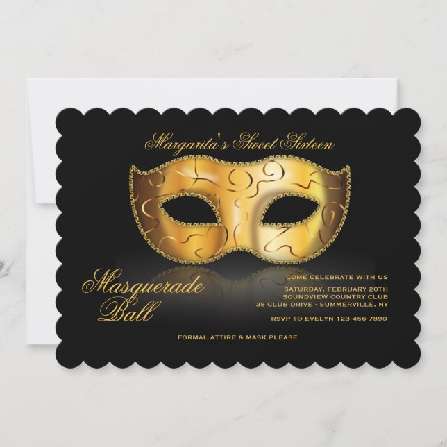 Venetian Mask Invitation (Front)