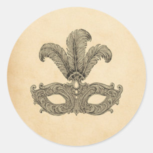 Venetian Mask Masquerade Ball Gala Halloween Classic Round Sticker