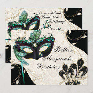 Venetian Mask Masquerade Party Invitations