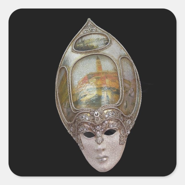 Venetian Mask Square Sticker (Front)