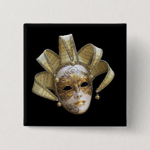 Venetian Masks 15 Cm Square Badge