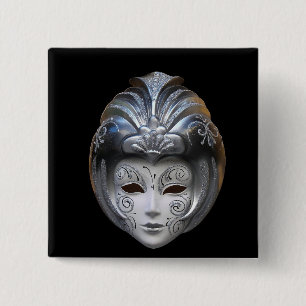 Venetian Masks 15 Cm Square Badge