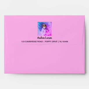 Venetian Masks, Carnival, Lady vintage Art - Italy Envelope