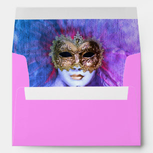 Venetian Masks, Carnival, vintage Art - Italy Envelope