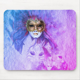 Venetian Masks, Carnival, vintage Art - Italy Mouse Mat