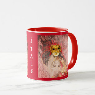 Venetian Masks, Carnival, vintage Art - Italy Mug