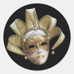 Venetian Masks Classic Round Sticker