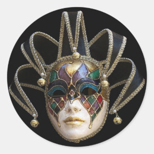 Venetian Masks Classic Round Sticker