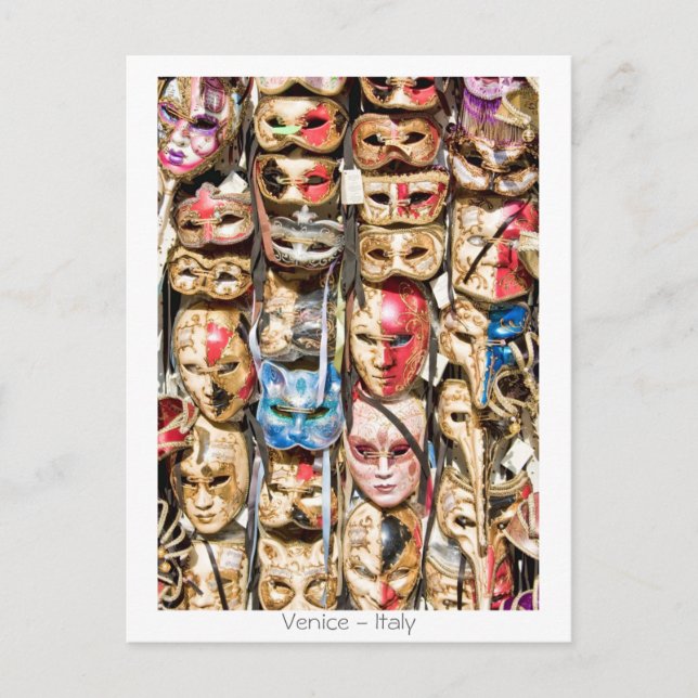 Venetian Masks Postcard (Front)