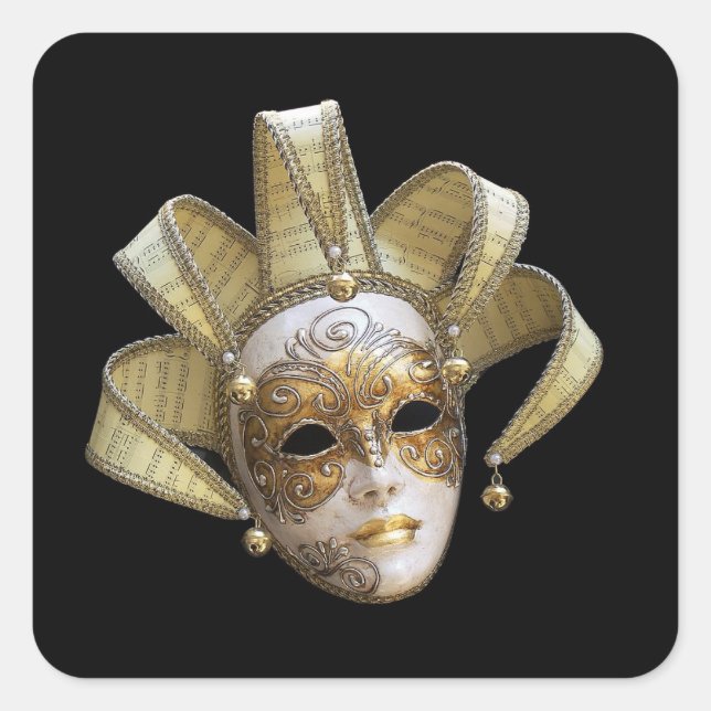Venetian Masks Square Sticker (Front)