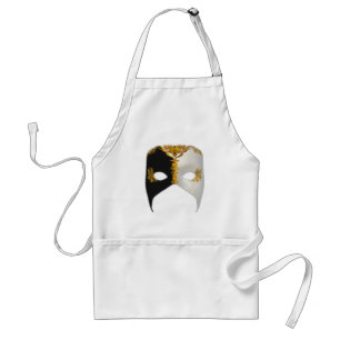 Venetian Masque: Black, White and Gold Standard Apron