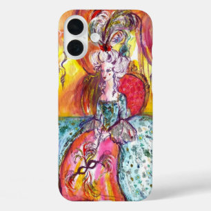 VENETIAN MASQUERADE / COLOMBINA WITH BLUE DRESS iPhone 16 PLUS CASE