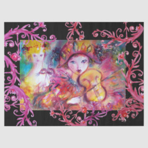 VENETIAN MASQUERADE FACES,HARLEQUIN AND COLUMBINE TISSUE PAPER
