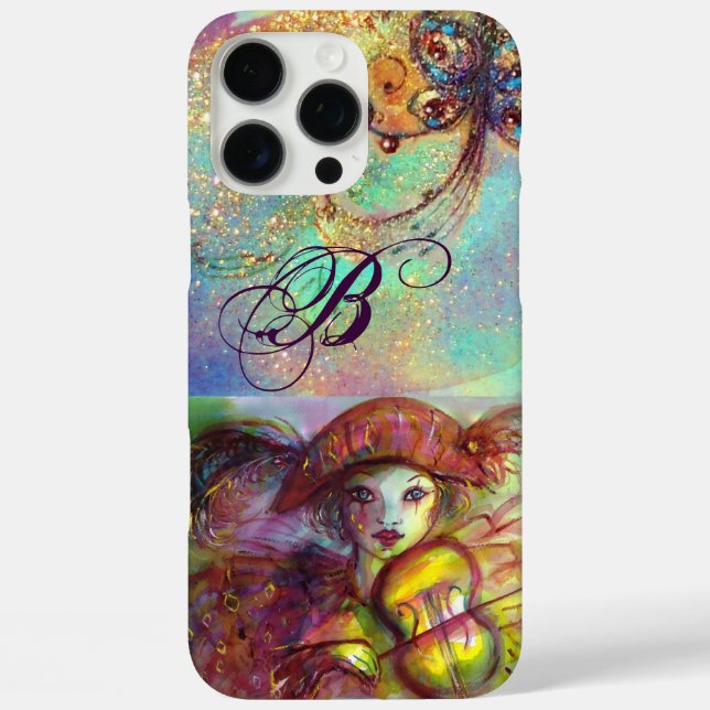 VENETIAN MASQUERADE / HARLEQUIN  MONOGRAM Case-Mate iPhone CASE (Back)