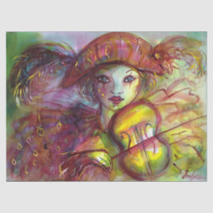 VENETIAN MASQUERADE / HARLEQUIN VIOLIN PLAYER TISSUE PAPER