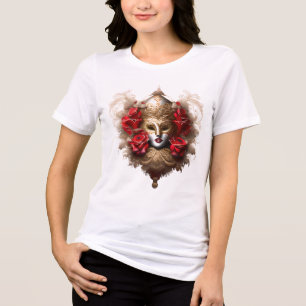 Venetian masquerade mask gold red rose masked Tri-Blend shirt