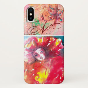 VENETIAN MASQUERADE - MASK IN RED MONOGRAM iPhone X CASE