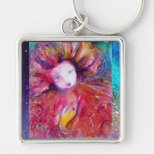 VENETIAN MASQUERADE,MASK IN RED Pink Key Ring