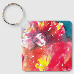 VENETIAN MASQUERADE,MASK IN RED Pink Key Ring