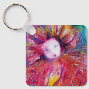 VENETIAN MASQUERADE,MASK IN RED Pink Key Ring