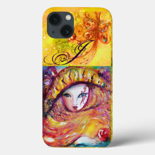 VENETIAN MASQUERADE - MASK IN YELLOW MONOGRAM iPhone 13 CASE