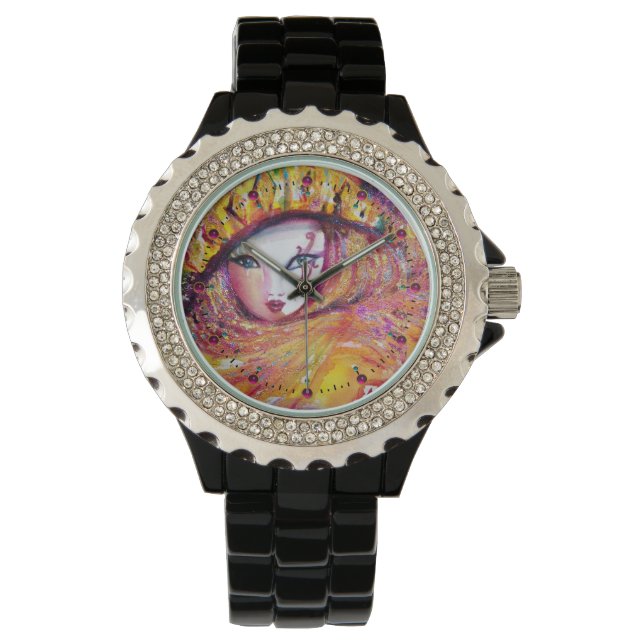 VENETIAN MASQUERADE - MASK IN YELLOW WATCH (Front)