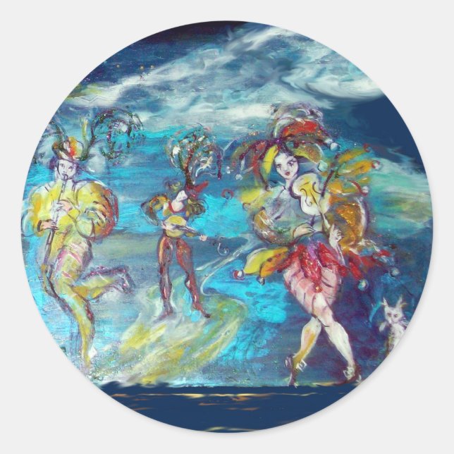 VENETIAN MASQUERADE / MUSIC IN THE NIGHT CLASSIC ROUND STICKER (Front)