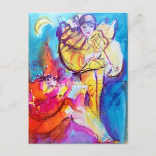 VENETIAN MASQUERADE  / MUSICAL NOCTURNE POSTCARD (Front)