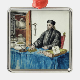 Venetian Moneylender, from an illustrated book Metal Tree Decoration