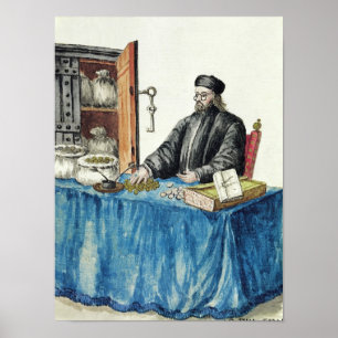 Venetian Moneylender, from an illustrated book Poster