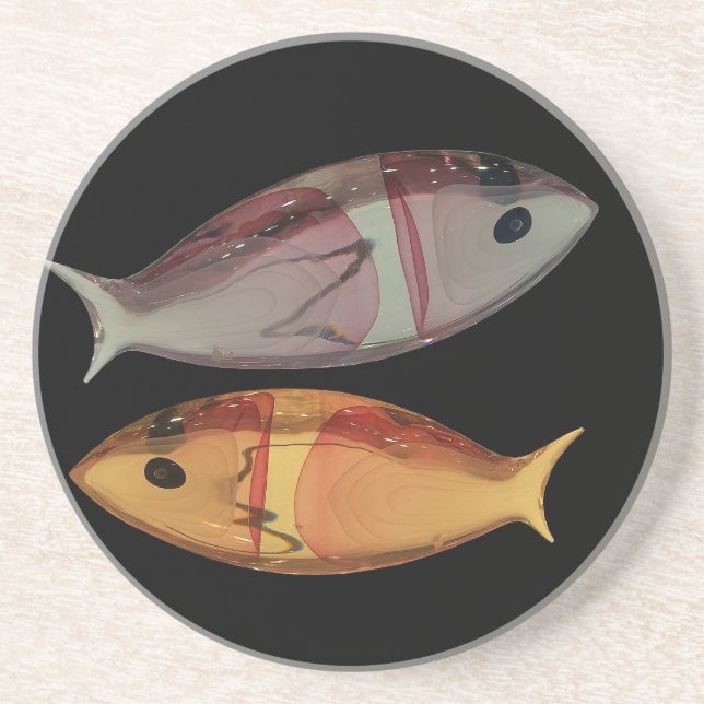 Venetian Murano Glass Fish Coaster (Front)