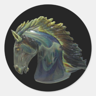 Venetian Murano Glass Horse Classic Round Sticker