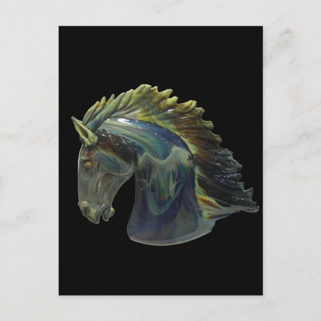 Venetian Murano Glass Horse Postcard (Front)