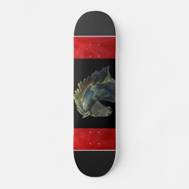 Venetian Murano Glass Horse Skateboard (Front)