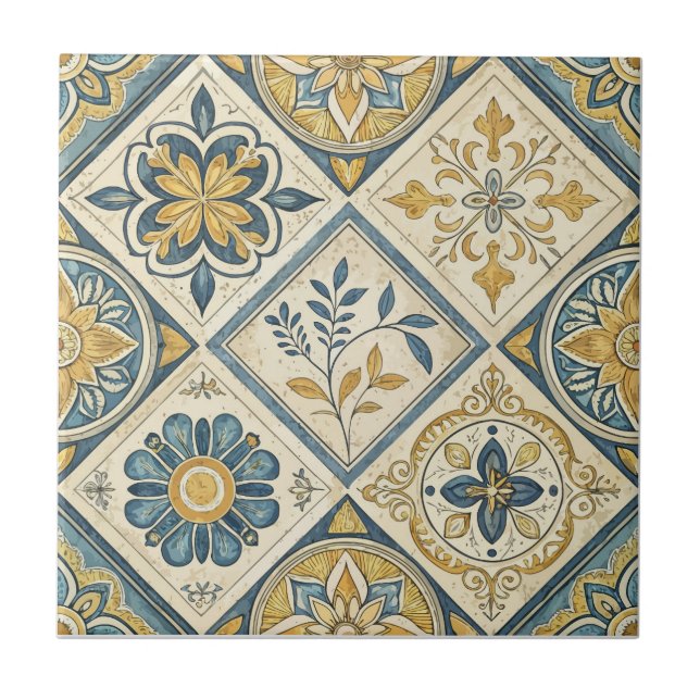 Venetian Style Ceramic Tile | Luxury Italian Baroq (Front)