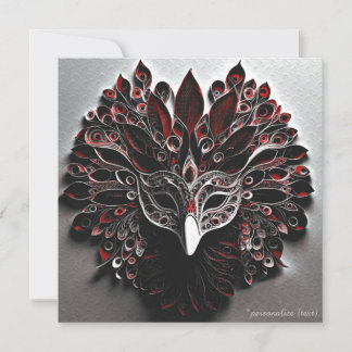Venetian turkey mask red. card