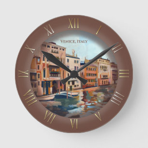 Venetian Waterway Round Clock